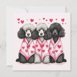 バレンタインデー標準プードルドッグ シーズンカード