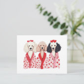 バレンタインデー標準プードルドッグ シーズンポストカード (スタンド正面)