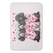 バレンタインデー標準プードルドッグ バスマット (正面縦)