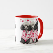 バレンタインデー標準プードルドッグ マグカップ (正面右)