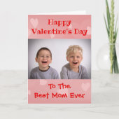 バレンタインデー母の世界最高の常に子供の写真 シーズンカード (正面)