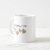 バレンタインデー母の子供の名前キャンディハート コーヒーマグカップ (正面左)