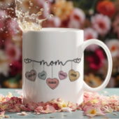バレンタインデー母の子供の名前キャンディハート コーヒーマグカップ