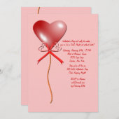 バレンタインデー気球招待状 招待状 (正面/裏面)