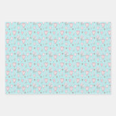 バレンタインデー水彩ハート花模様 ラッピングペーパーシート (正面2)