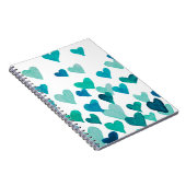 バレンタインデー水彩ハート-ターコイズ ノートブック (右側)