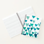 バレンタインデー水彩ハート-ターコイズ ノートブック (内部)