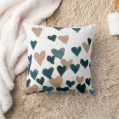 バレンタインデー水彩ハート – ニュートラル クッション (ブランケット)