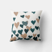 バレンタインデー水彩ハート – ニュートラル クッション (裏面)