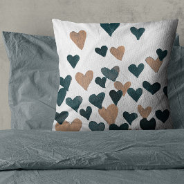 バレンタインデー水彩ハート – ニュートラル クッション