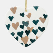 バレンタインデー水彩ハート – ニュートラル セラミックオーナメント (裏面)