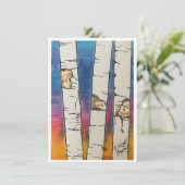 バレンタインデー水彩樺の木木 シーズンカード (スタンド正面)