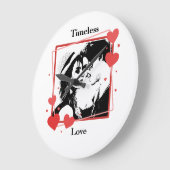 バレンタインデー永遠の愛ハートフレーム壁 ラージ壁時計 (傾斜)