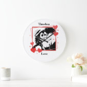 バレンタインデー永遠の愛ハートフレーム壁 ラージ壁時計 (ホーム)