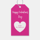 バレンタインデー熱ピンクハート ギフトタグ (正面)