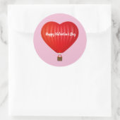 バレンタインデー熱気球 ラウンドシール (バッグ)