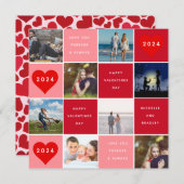 バレンタインデー特別な記念品を作ろう！ このモダンなテンプレートにあなたが選んだ6枚の写真を追加して シーズンカード (正面/裏面)