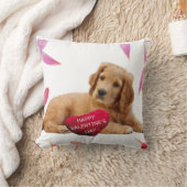 バレンタインデー犬ハート枕 クッション (ブランケット)
