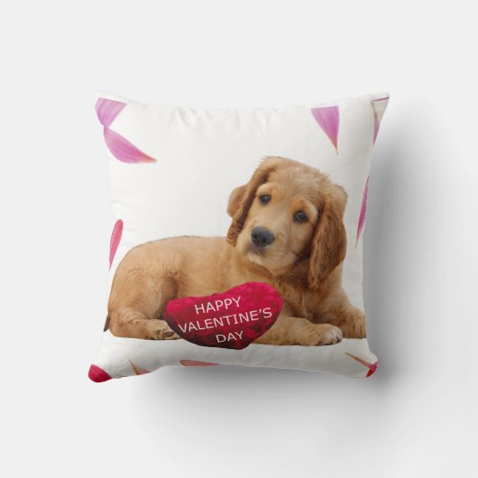 バレンタインデー犬ハート枕 クッション (裏面)