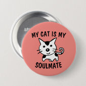 バレンタインデー猫ボタンSOULMATE 缶バッジ (正面&裏面)