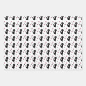 バレンタインデー猫ラブラッピング紙セット ラッピングペーパーシート (正面)