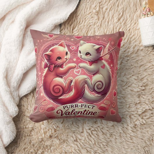 バレンタインデー猫好き枕 クッション (ブランケット)
