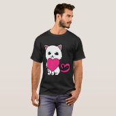 バレンタインデー猫愛猫ファン Tシャツ (正面フル)