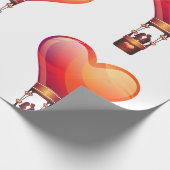 バレンタインデー甘いハートラッピング紙 ラッピングペーパー (角)