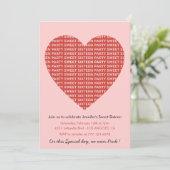 バレンタインデー甘い16招待ビッグハートレッド 招待状 (スタンド正面)