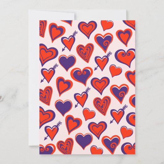 バレンタインデー甘い16招待状2月ピンク 招待状 (裏面)