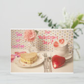 バレンタインデー用のお茶かコーヒー 招待状 (スタンド正面)