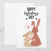 バレンタインデー用のかわいい小さなバニー·ラブカード シーズンカード (正面/裏面)