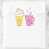 バレンタインデー用の熱いコーヒーまたは冷たいコーヒー スクエアシール (バッグ)