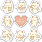 バレンタインデー用の猫ユニコーン シール (正面)