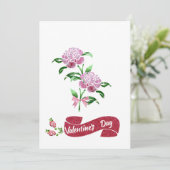 バレンタインデー用ピンクの花 シーズンカード (スタンド正面)