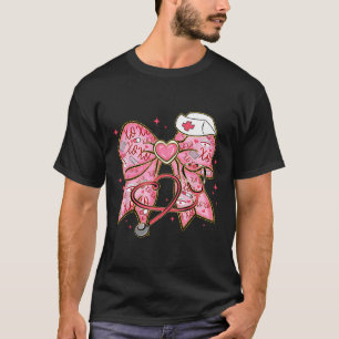 バレンタインデー用聴診器付きフラメンコボウXoxoナース Tシャツ