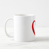 バレンタインデー用赤いハート付きマグ コーヒーマグカップ (左)