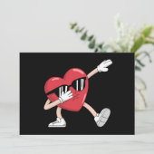 バレンタインデー男おもしろい子女の子ダビングハート 招待状 (スタンド正面)