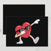 バレンタインデー男おもしろい子女の子ダビングハート 招待状 (正面/裏面)