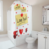 バレンタインデー白い愛のショーカーテン シャワーカーテン (インサイチュ)