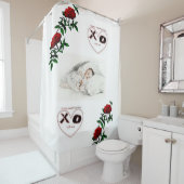 バレンタインデー白い愛のショーカーテン シャワーカーテン (インサイチュ)