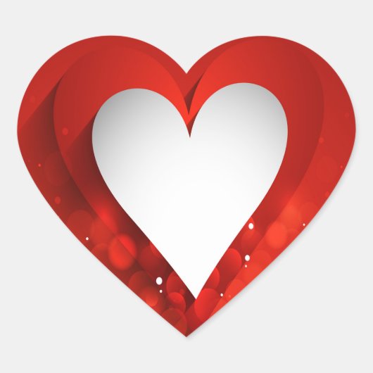バレンタインデー白ハートカスタマイズ- ハートシール (正面)