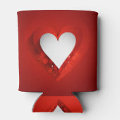 バレンタインデー白ハートカスタマイズ-  缶クーラー (裏面)