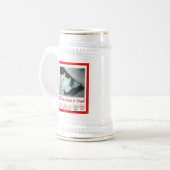 バレンタインデー白黒ネコ ビールジョッキ (正面左)