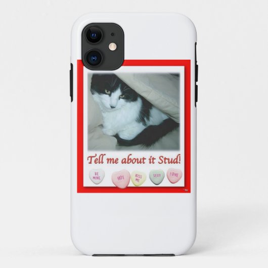 バレンタインデー白黒ネコ Case-Mate iPhoneケース (裏面)