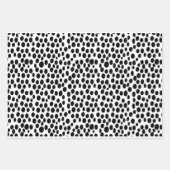 バレンタインデー白黒プリントスタイル モダン ラッピングペーパーシート (正面2)