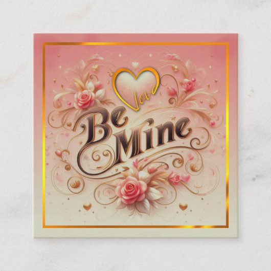 バレンタインデー私のデザインとハート、引用文 エンクロージャーカード (正面)