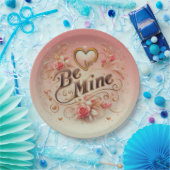 バレンタインデー私のデザインとハート、引用文 ペーパープレート (パーティー)