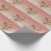 バレンタインデー私のデザインとハート、引用文 ラッピングペーパー (角)