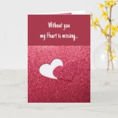 バレンタインデー私のハートは恋しく思あなたがいないもの カード (黄色い花)